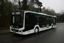 Nagelneuer Becker Reisen MAN Lions City Hybrid der für die Stadtwerke Neu-Isenburg fährt am 02.01.20 in Neu-Isenburg Bhf Ostseite 