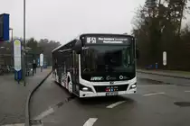 Nagelneuer Becker Reisen MAN Lions City Hybrid der für die Stadtwerke Neu-Isenburg fährt am 02.01.20 in Neu-Isenburg Bhf Ostseite 