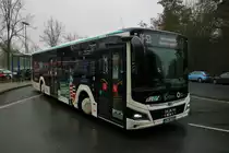 Nagelneuer Becker Reisen MAN Lions City Hybrid der für die Stadtwerke Neu-Isenburg fährt am 02.01.20 in Neu-Isenburg Bhf Westseite 