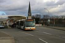 Mainzer Mobilität Mercedes Benz Citaro 2 G Wagen 960 am 18.01.20 auf der Theodor Heuss Brücke die zur Zeit für Autos gesperrt ist