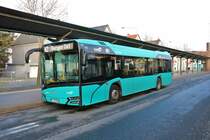 ICB Solaris Urbino 12 Wagen 202 am 19.01.20 in Frankfurt am Main Enkheim 