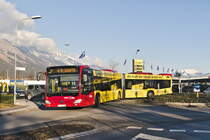 Mercedes-Benz O 530 III (Citaro 2. Generation) der Innsbrucker Verkehrsbetriebe, Bus Nr. 439, als Linie F in Neu-Rum Siemensstraße (wendet von der Endhaltestelle Neu-Rum Kaplanstraße). Aufgenommen 11.1.2020.