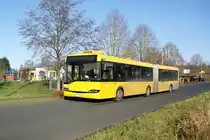 Bus Rheinland-Pfalz / Bus Dierdorf: Solaris Urbino 18 (NR-TD 920, ehem. Dresdner Verkehrsbetriebe AG) vom Verkehrsbetrieb Rhein-Westerwald GmbH (Zickenheiner-Gruppe), aufgenommen im Dezember 2019 im Stadtgebiet von Dierdorf (Landkreis Neuwied).