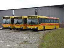 BLT - Mercedes O 405  Nr.61 +63 + 65  Abgestellt hinter dem BLT Tramdepot am 22.11.2008