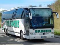 Mercedes Travego von Babucke aus Deutschland im Stadthafen Sassnitz am 04.05.2018