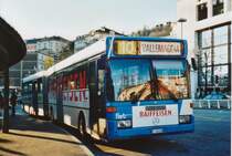 FART Locarno Nr. 39/TI 140'239 Mercedes O 405G am 8. Dezember 2008 Locarno, Bahnhof (mit Vollwerbung f�r  Raiffeisen )