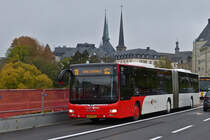 VE 2019, MAN Lion's City, von Voyages Ecker, auf der Umleitungsstrecke in Richtung Hauptbahnhof von Luxemburg unterwegs. 06.11.2019    