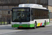 BD 9158, MAN Lion's City, vom Tice an der Haltestelle Esch Alzette, Av. du Rock'n'Rol. 21.02.2020
