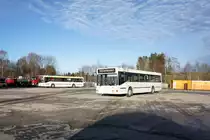 Bus Erzgebirge: MAN EL (ASZ-BV 26) sowie MAN EL (ASZ-BV 74) der RVE (Regionalverkehr Erzgebirge GmbH), aufgenommen im Dezember 2019 in Eibenstock (Erzgebirgskreis).