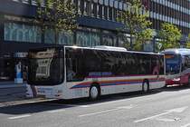 BU 6666,  MAN Lion's City von Autocars Altmann, in der Stadt Luxemburg unterwegs.  19.04.2019