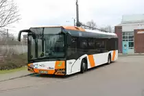 vBus Solaris Urbino 12 am 01.03.20 im RNV Betriebshof Rheingönheim. Dieses Foto entstand im Ramen einer Sonderfahrt 