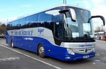 MB-Tourismo aus Großbritannien auf der A 8 Raststätte Sindelfinger-Wald am 23.02.2020