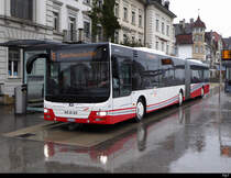 asm Oberaargau - MAN Lion`s City Nr.65 BE 858865 bei Regen unterwegs auf der asm/BSU Linie 5 bei den Haltestellen gegenüber dem Bahnhof in Solothurn am 05.03.2020