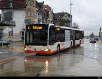 BSU - Mercedes Citaro  Nr.36  SO  172036 unterwegs auf der Linie 4bei den Haltestellen gegenüber dem Bahnhof in Solothurn am 05.03.2020