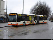 BSU - Mercees Citaro Nr.54 SO 155954 unterwegs auf der Linie 5 bei Regen beim Bahnhof in Herzogenbuchsee am 05.03.2020