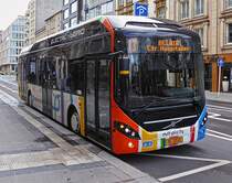 SL 3512, Volvo 7900 Elektric Hybridbus des VDL, unterwegs in den Straßen der Stadt Luxemburg. 01.03.2020