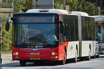 VE 2072. MAN Lion's City von Voyages Ecker, an einer Kreuzung in der Stadt Luxemburg.  29.03.2019  