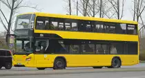 Der einzige im Betriebshof Indira-Gandhi-Straße beheimatete SCANIA DN 15 Doppeldecker der Berliner Verkehrsbetriebe (BVG Nr. 3094) als Linie 154 am 13.03.20 Berlin Marzahn.