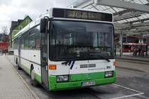 Bus Schwarzenberg / Bus Erzgebirge: Mercedes-Benz O 407 (ERZ-RV 681) der RVE (Regionalverkehr Erzgebirge GmbH), aufgenommen im Februar 2020 am Bahnhof von Schwarzenberg / Erzgebirge.