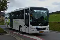 SL 5520, MAN Lion's Intercity, gesehen in der Nähe von Wiltz. 25.09.2019