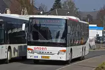 VU 4085, Setra S 418 LE von Voyages Unsen, in der Nähe des Busbahnhof II in Ettelbrück.28.02.2019