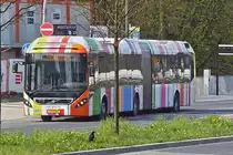 SY 7767, Volvo 7900 Hybriddes VDL, an der Haltestelle „Rood Breck/Pfaffenthal“ in der Stadt Luxemburg aufgenommen. 07.04.2019