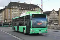 Mercedes Citaro 809 überquert als Dienstfahrt die Mittlere Rheinbrücke. Die Aufnahme stammt vom 03.03.2020.