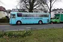 MB O 303 SM-Filmdienst Hamburg, Kantine 1 am 19.3.2020 bei Filmaufnahmen an der Straße „Schöne Aussicht“ /