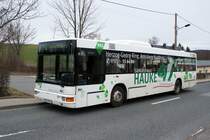 Bus Schwarzenberg / Bus Grünhain-Beierfeld / Bus Erzgebirge: MAN Niederflurbus 2. Generation (Vorserie) der RVE (Regionalverkehr Erzgebirge GmbH), aufgenommen im Februar 2020 im Stadtgebiet von Grünhain-Beierfeld. 