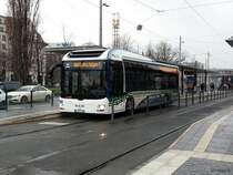 MAN NL253 Lion`s City Hybrid am 07.03.2020 in Leipzig.