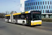 Stadtbus Mainz: MAN NG der MVG Mainz / Mainzer Verkehrsgesellschaft (Wagen 719), aufgenommen im März 2020 in der Nähe der Haltestelle  Bismarckplatz  in Mainz.