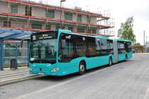 Nagelneuer ICB Mercedes Benz Citaro 2 G Wagen 447 am 18.04.20 in Bad Vilbel Bhf 