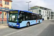 Reisebüro Müller Mercedes Benz Citaro 1 Facelif (ex SWEG Wiesloch) am 18.04.20 in Bad Vlbel Bhf 