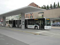 Schneider - Mercedes Citaro G Nr. 3 an der Busstation beim Bahnhof in Wattwil am 20.4.20