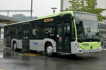 MB C2 Euro 5 108 der Busland AG am 13.5.20 beim verlassen des Bahnhofplatzes in Huttwil.