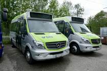 MB Sprinter City 65 401 und 402 der Busland AG am 13.5.20 vor dem Depot in Langnau.