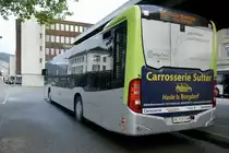 Heckansicht des MB C2 118 der Busland AG am 13.5.20 beim Bahnhof Burgdorf.