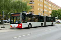 Im DB Ersatzverkehr /SEV der S-Bahn Berlin S41&S42, dieser MAN Lion's City G, B-BN 702 von 'Bus Betrieb Nieder', Berlin im Juni 2019. 