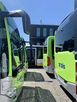 Die vier neuen MB C2 hybrid (122-125) für die Buslamd AG am 18.5.20 bei Evobus in Winterthur.