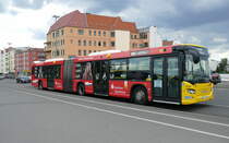 Scania Citywide '4759' der BVG Berlin,  auf der Ostpreussenbrücke in Berlin -Charlottenburg, unterwegs auf der Linie M49 im Mai 2020.