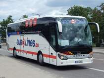Setra 515 HD von Eurolines/H+S Bussi aus Tschechien in Karlsruhe am 22.06.2018