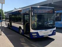 SüW-P 2129 (Baujahr 2014) von PalatinaBus steht am 25.4.2020 am Hauptbahnhof in Sinsheim.