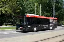 Bus Chemnitz: MAN Lion's City LE Ü vom Omnibusunternehmen Olaf Klietsch, aufgenommen im Juni 2020 in der Nähe vom Omnibusbahnhof in Chemnitz.