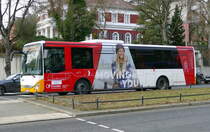 Iveco Crossway 12 LE von 'mobus' Märkisch -Oderland Bus. Im Shuttle Service zur Intl. Grüne Woche /IGW 2020.Hier, nahe Olympiastadion -Berlin, Januar 2020.