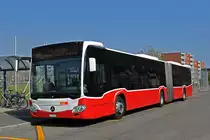 Wärend der Grossbaustelle zwischen Muttenz und Pratteln werden Busse aus Wien als Tram Ersatz auf der Linie 14 eingesetzt. Hier steht der Mercedes Citaro 99 an der Endstation an der Rothausstrasse. Die Aufnahme stammt vom 28.03.2020. 