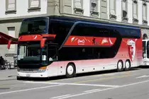 Setra 431 DT 9 der BGU am 6.8.20 in Bern als Bahnersatz nach Fribourg direkt.