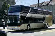 Setra 431 DT von VBL Reisen am 6.8.20 bei der Ankunft in Bern, als Bahnersatz von Fribourg.