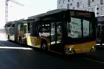 PostAuto Solaris Urbino 18 am 6.8.20 als Bahnersatz bei der Ankunft in Bern Europaplatz.