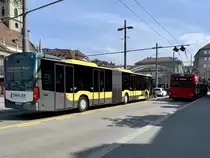 Heckansicht des MB C2 G 163 der STI am 11.8.20 beim Bahnhof Bern.