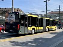 Heckansicht des MB C2 G 165 der STI am 11.8.20 beim Bahnhof Bern.